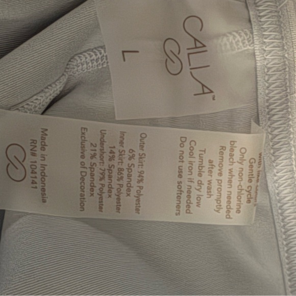 NWT Calia Pleated Mesh Skort Court Collection Pale Blue 2-Way Pocket Large $88 - Picture 6 of 11